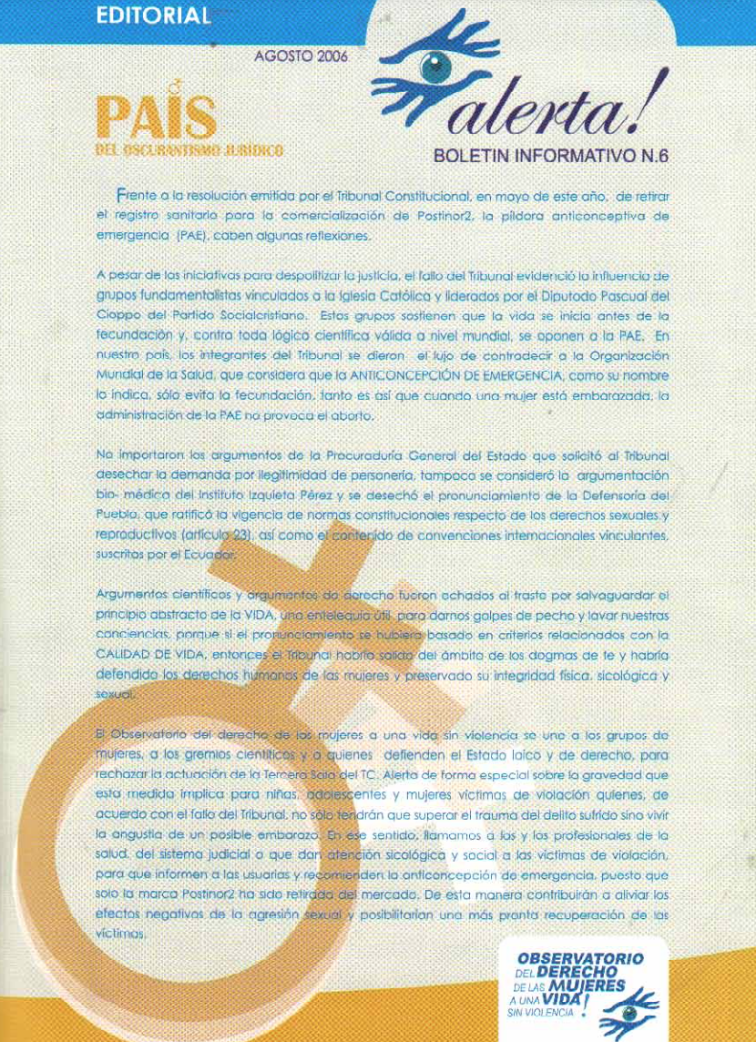 Boletín Alerta Nº 6 (2006)