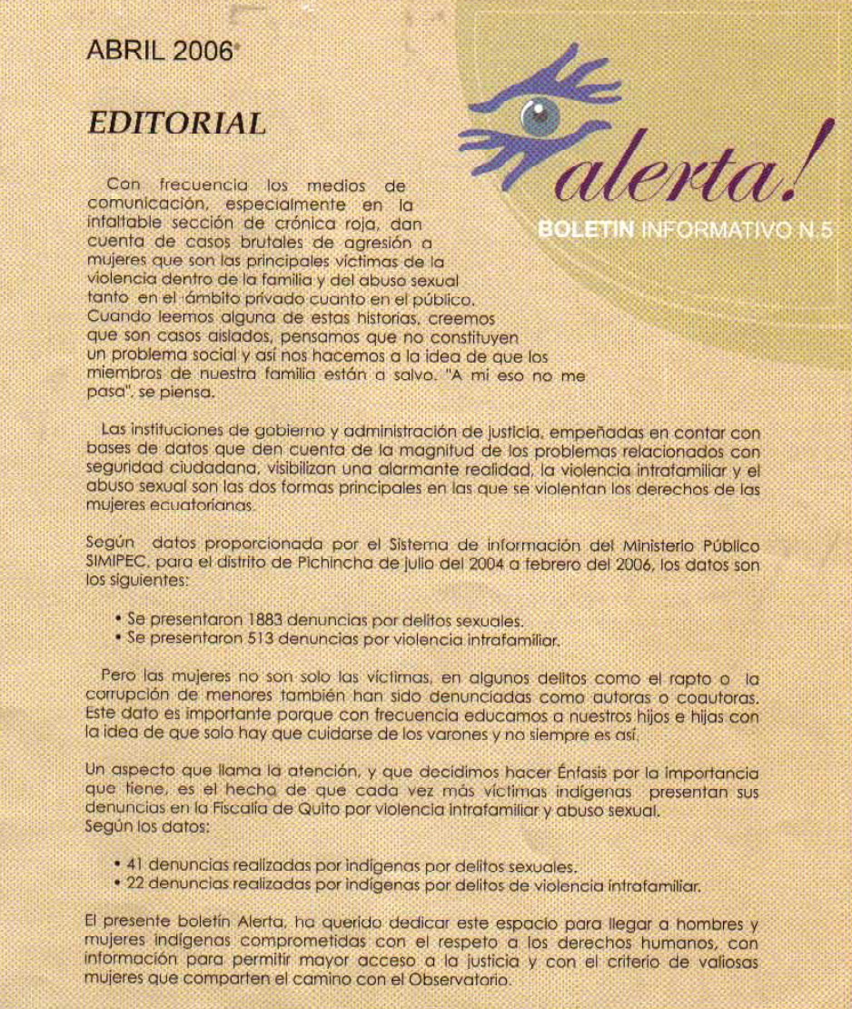 Boletín Alerta Nº 5 (2006)