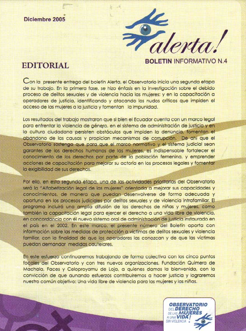 Boletín Alerta Nº 4 (2005)