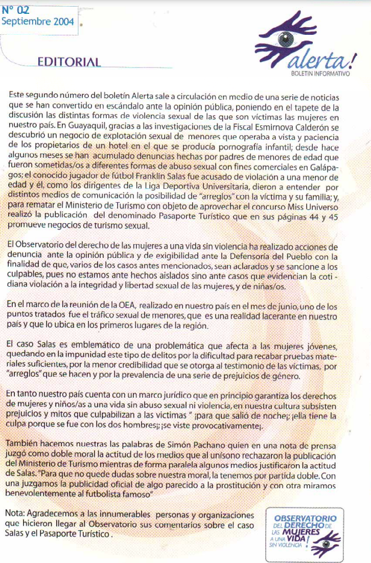 Boletín Alerta Nº 2 (2004)
